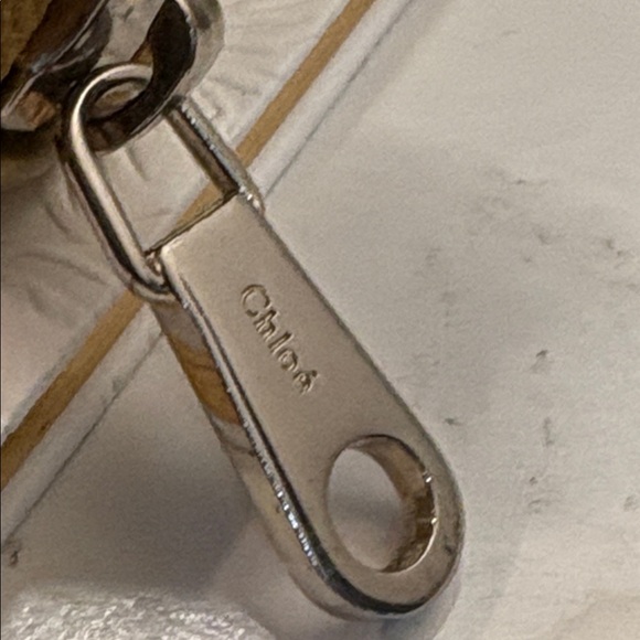 Chloe Preloved Silver Bow Zip Around Wallet